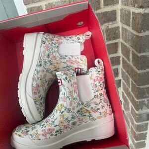 Hunter Floral White Tabitha Rain Boots